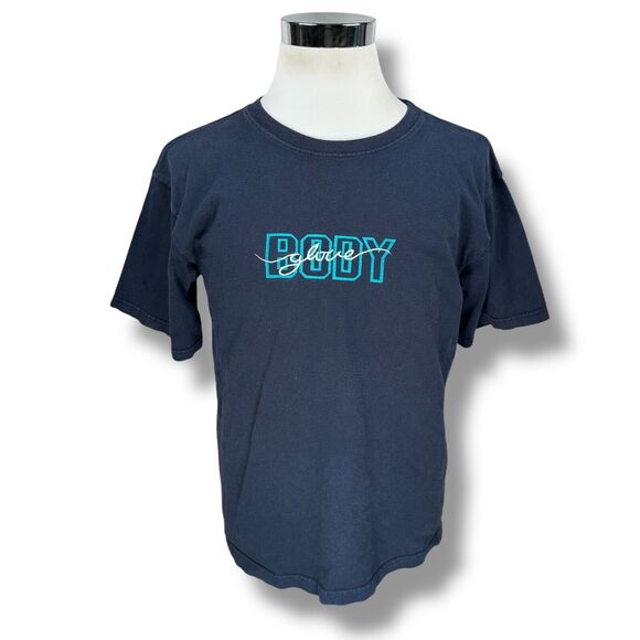 Vintage Body Glove T-Shirt Men’s Medium Navy Blue 100% Cotton Boxy Short Fit 90s - Picture 1 of 10